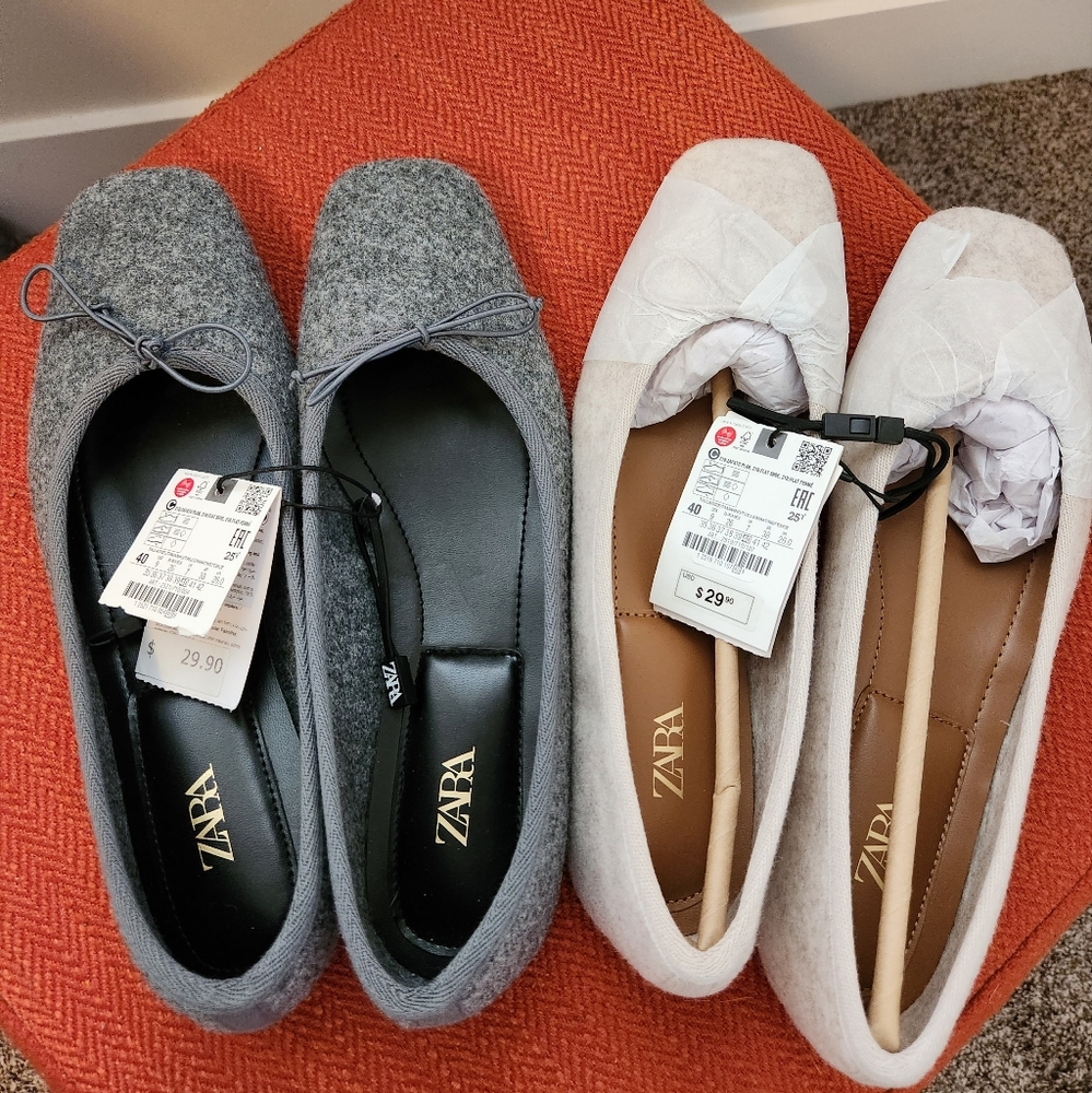 Bundle Two for One ZARA Ballet Flats sz 9